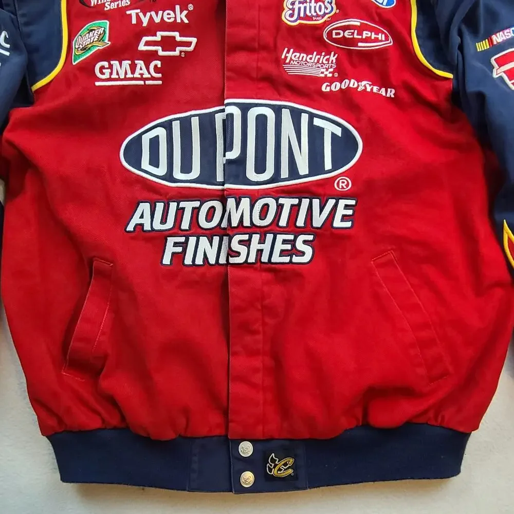 Vintage Chase Authentics Dupont NASCAR Champion Jeff Gordon Flames Jacket XL